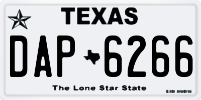 TX license plate DAP6266