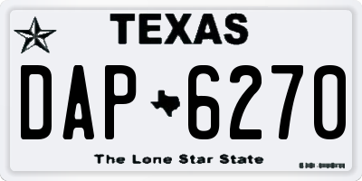 TX license plate DAP6270