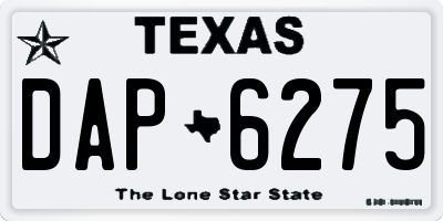 TX license plate DAP6275