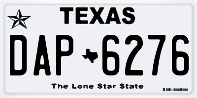 TX license plate DAP6276