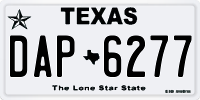 TX license plate DAP6277