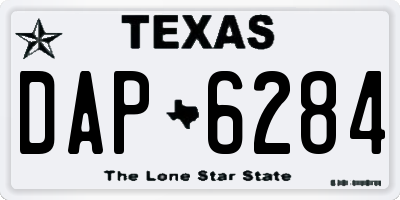 TX license plate DAP6284