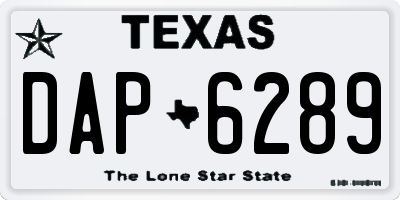 TX license plate DAP6289