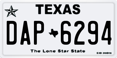 TX license plate DAP6294