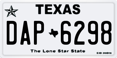 TX license plate DAP6298