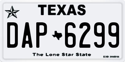 TX license plate DAP6299