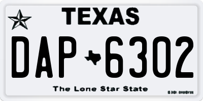 TX license plate DAP6302