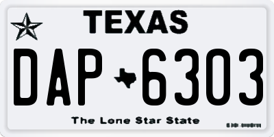 TX license plate DAP6303