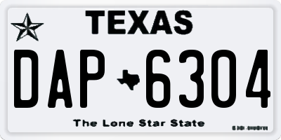 TX license plate DAP6304