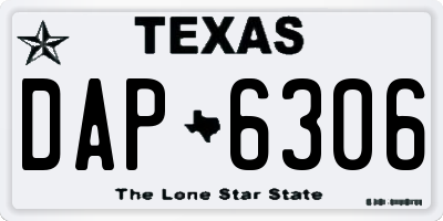 TX license plate DAP6306