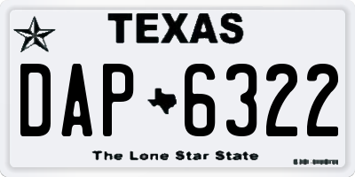 TX license plate DAP6322