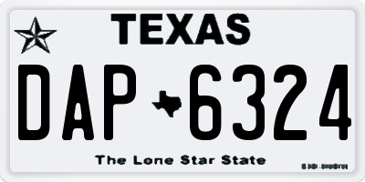 TX license plate DAP6324