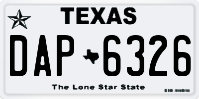 TX license plate DAP6326