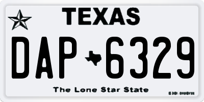 TX license plate DAP6329