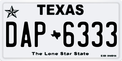 TX license plate DAP6333