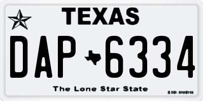 TX license plate DAP6334