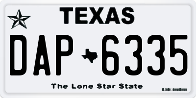 TX license plate DAP6335