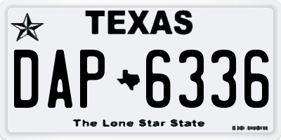 TX license plate DAP6336