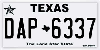 TX license plate DAP6337