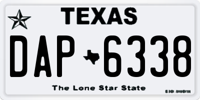 TX license plate DAP6338