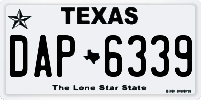 TX license plate DAP6339
