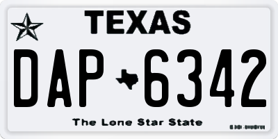 TX license plate DAP6342