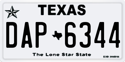 TX license plate DAP6344