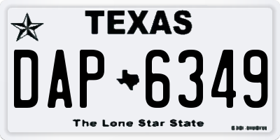 TX license plate DAP6349