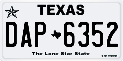 TX license plate DAP6352