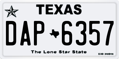 TX license plate DAP6357