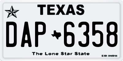 TX license plate DAP6358