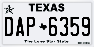 TX license plate DAP6359