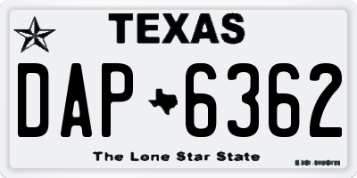 TX license plate DAP6362