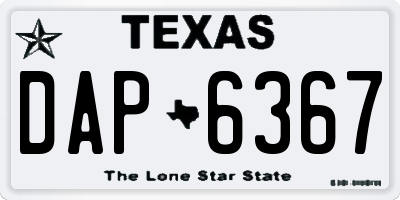 TX license plate DAP6367