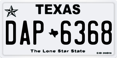 TX license plate DAP6368