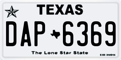 TX license plate DAP6369