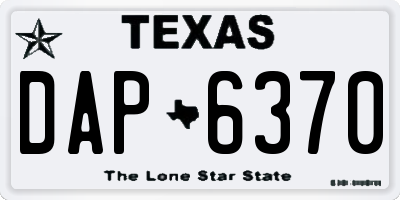 TX license plate DAP6370