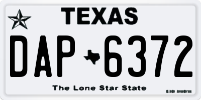 TX license plate DAP6372