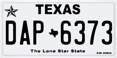 TX license plate DAP6373