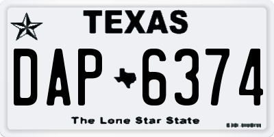 TX license plate DAP6374