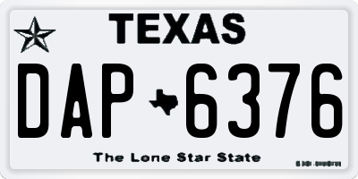 TX license plate DAP6376