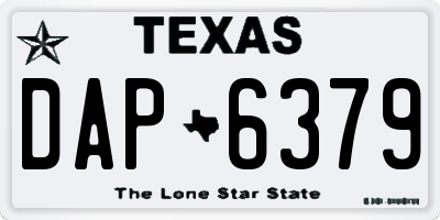 TX license plate DAP6379