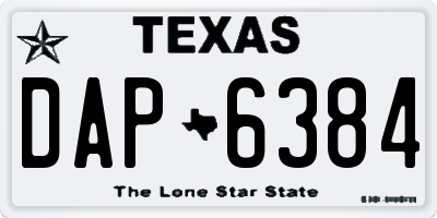 TX license plate DAP6384
