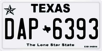 TX license plate DAP6393