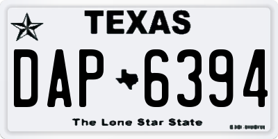 TX license plate DAP6394