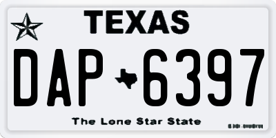 TX license plate DAP6397