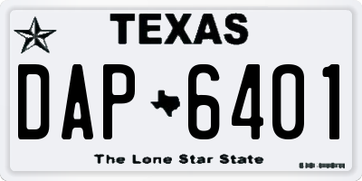 TX license plate DAP6401