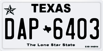 TX license plate DAP6403