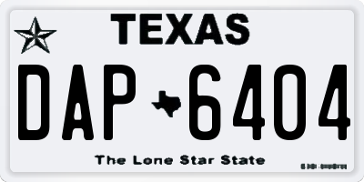 TX license plate DAP6404