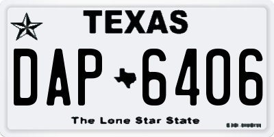 TX license plate DAP6406